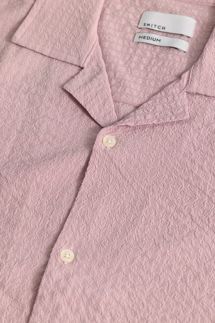 Shrink Textured Pink Shirt