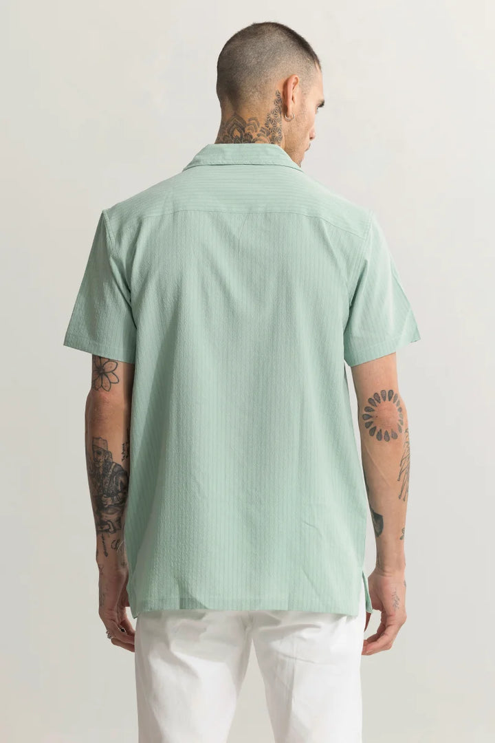 Shrink Textured Green Shirt