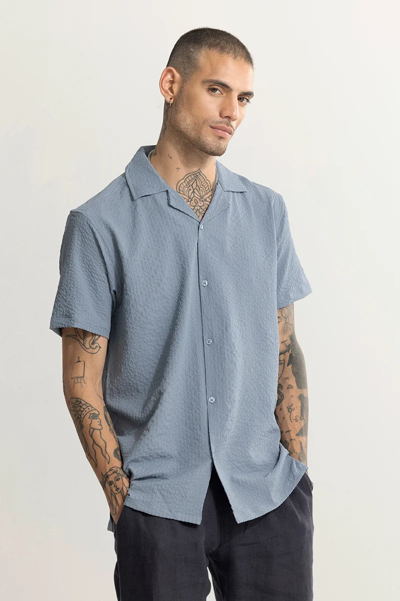 Shrink Textured Grey Shirt