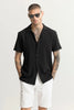 Shrink Textured Black Shirt