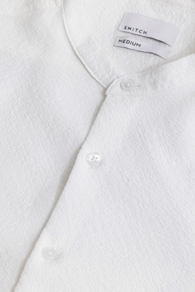 Mandarin Neckline White Shirt