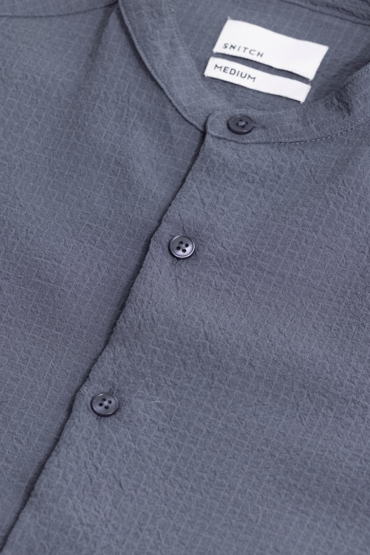 Mandarin Neckline Grey Shirt