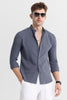 Mandarin Neckline Grey Shirt