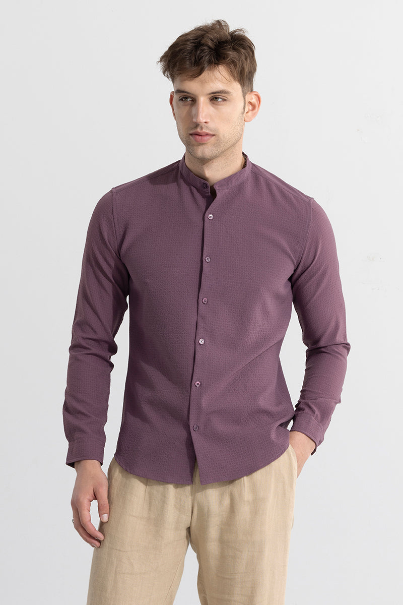 Mandarin Neckline Mauve Shirt