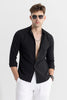 Mandarin Neckline Black Shirt