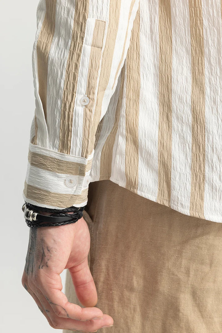 Squeeze Stripe Beige Shirt