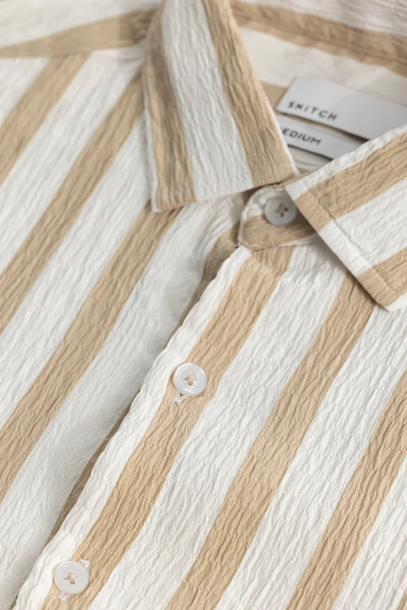 Squeeze Stripe Beige Shirt