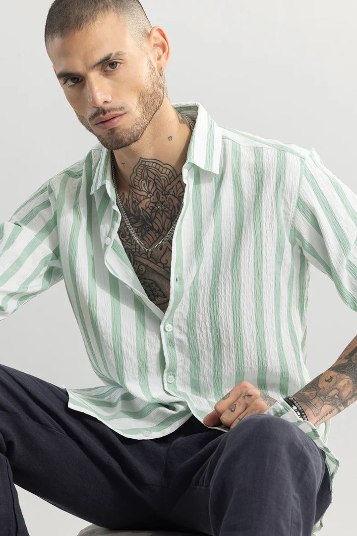 Squeeze Stripe Green Shirt