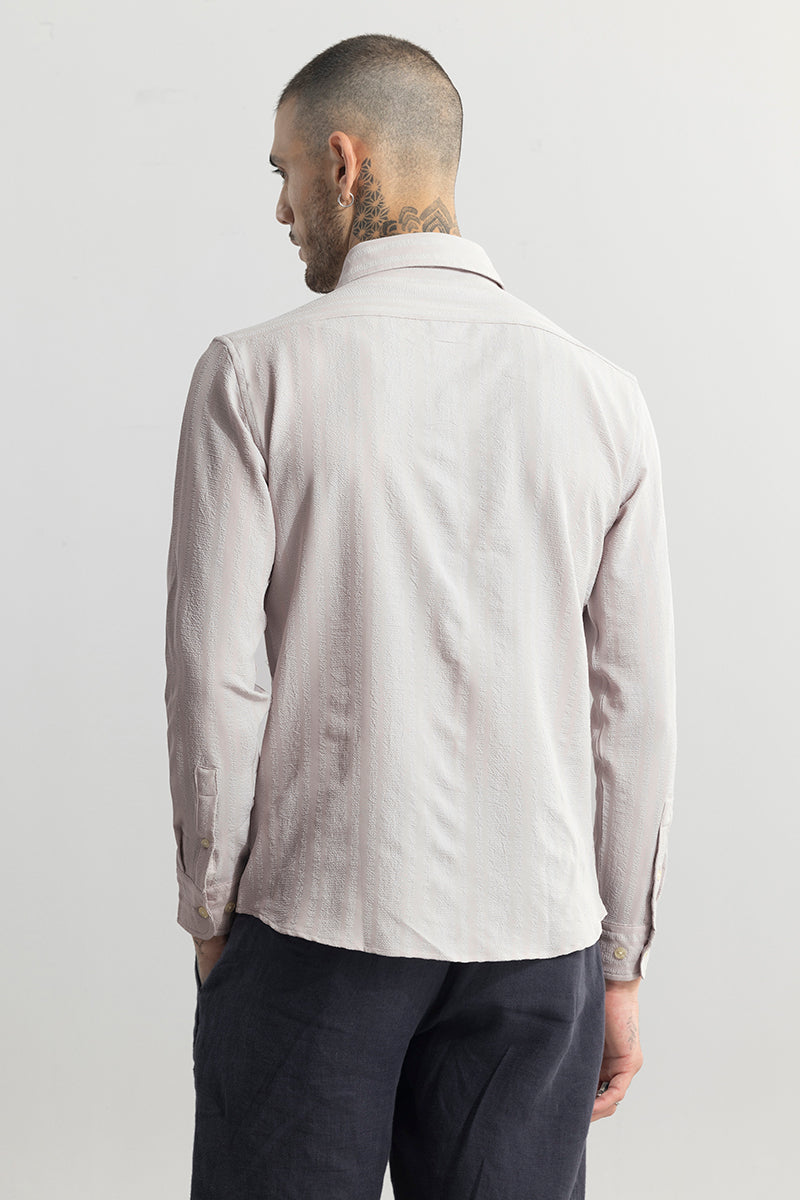 Crushed Self Stripe Grey Shirt