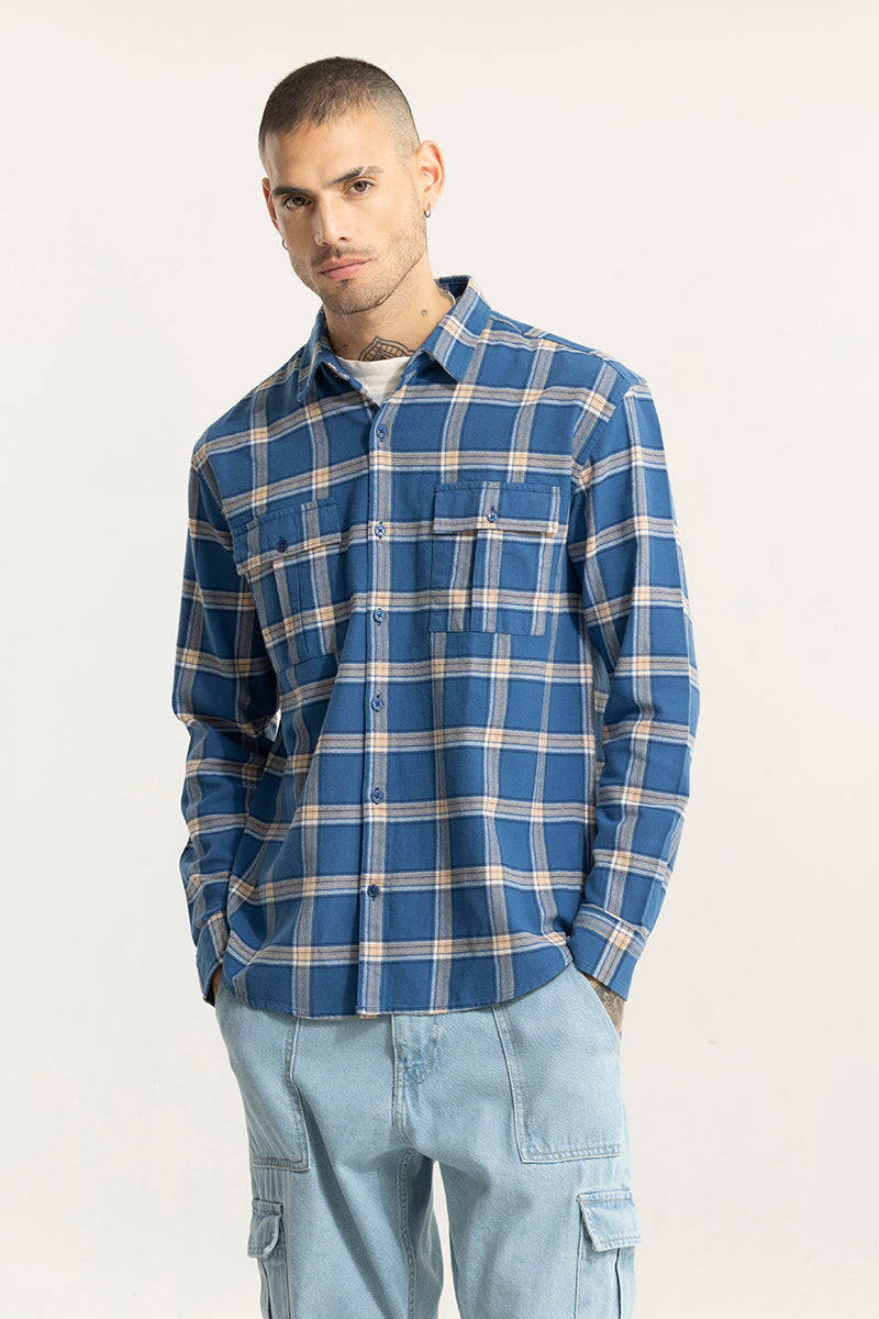 Oculus Check Blue Oversized Shirt