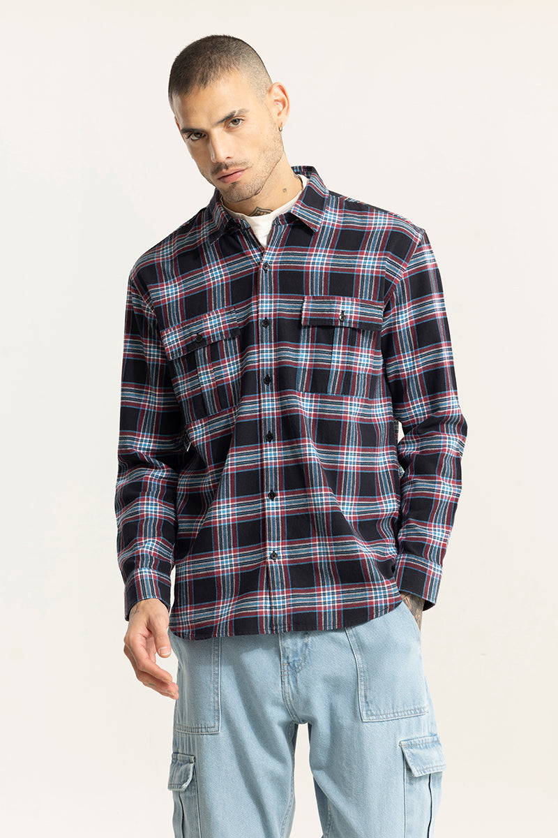 Oculus Check Black Oversized Shirt