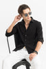 Embossed Self Structure Black Shirt