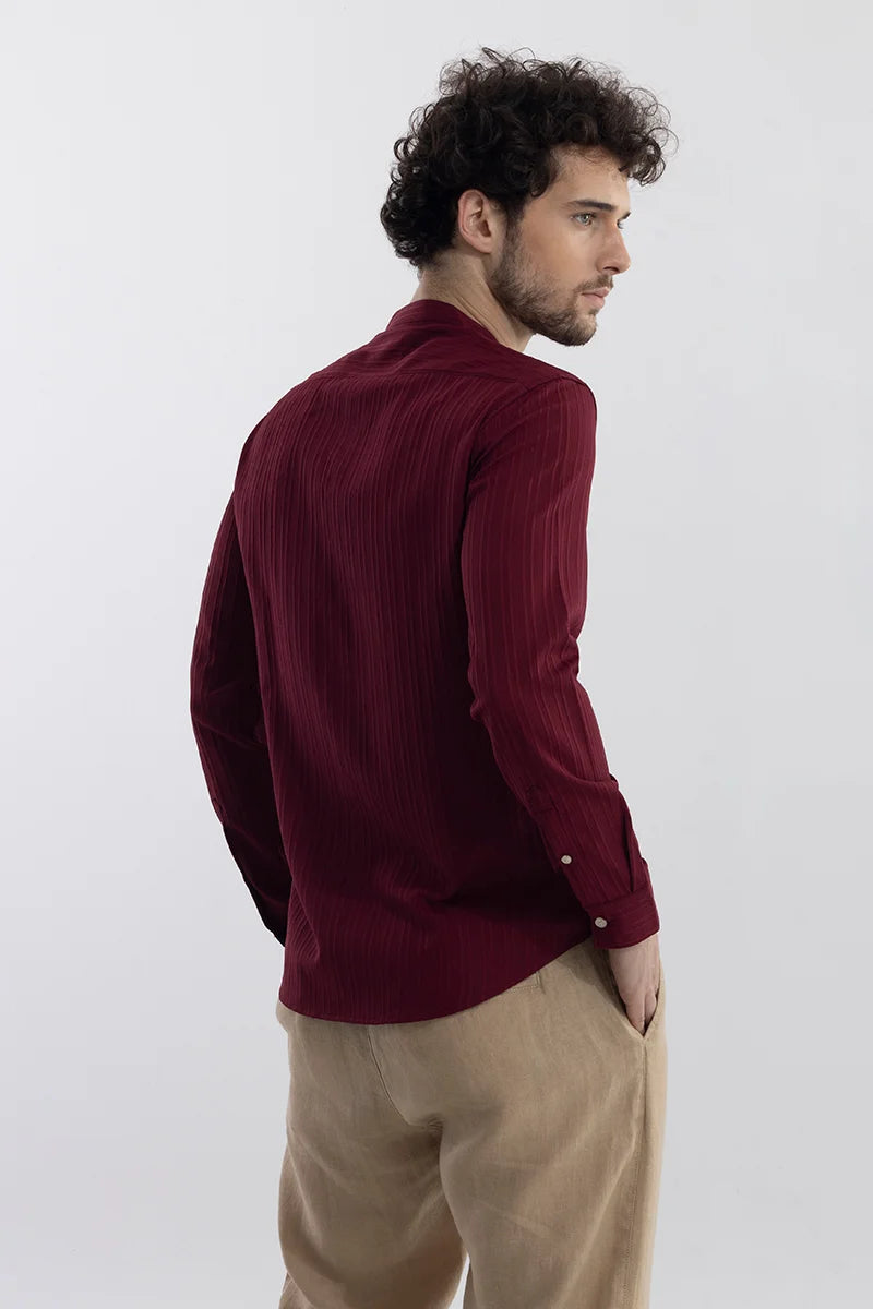 Choker Neckline Maroon Shirt