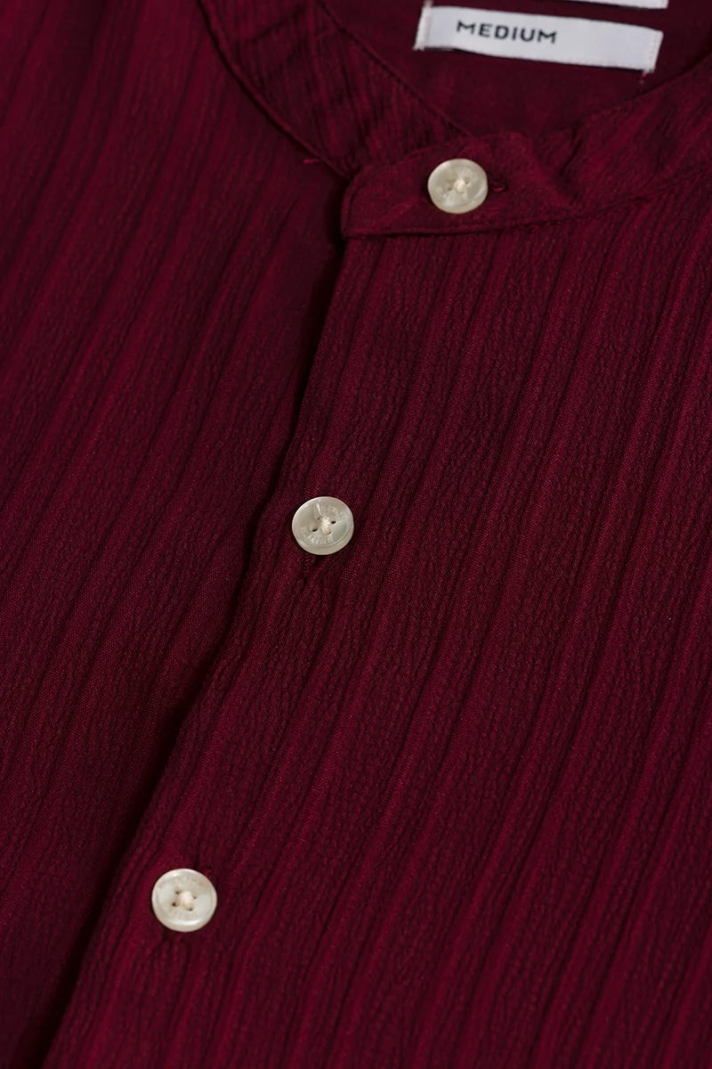 Choker Neckline Maroon Shirt