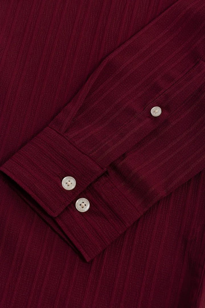 Choker Neckline Maroon Shirt