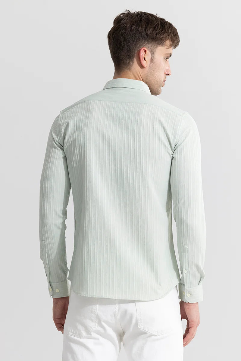 Clasp Striped Green Shirt