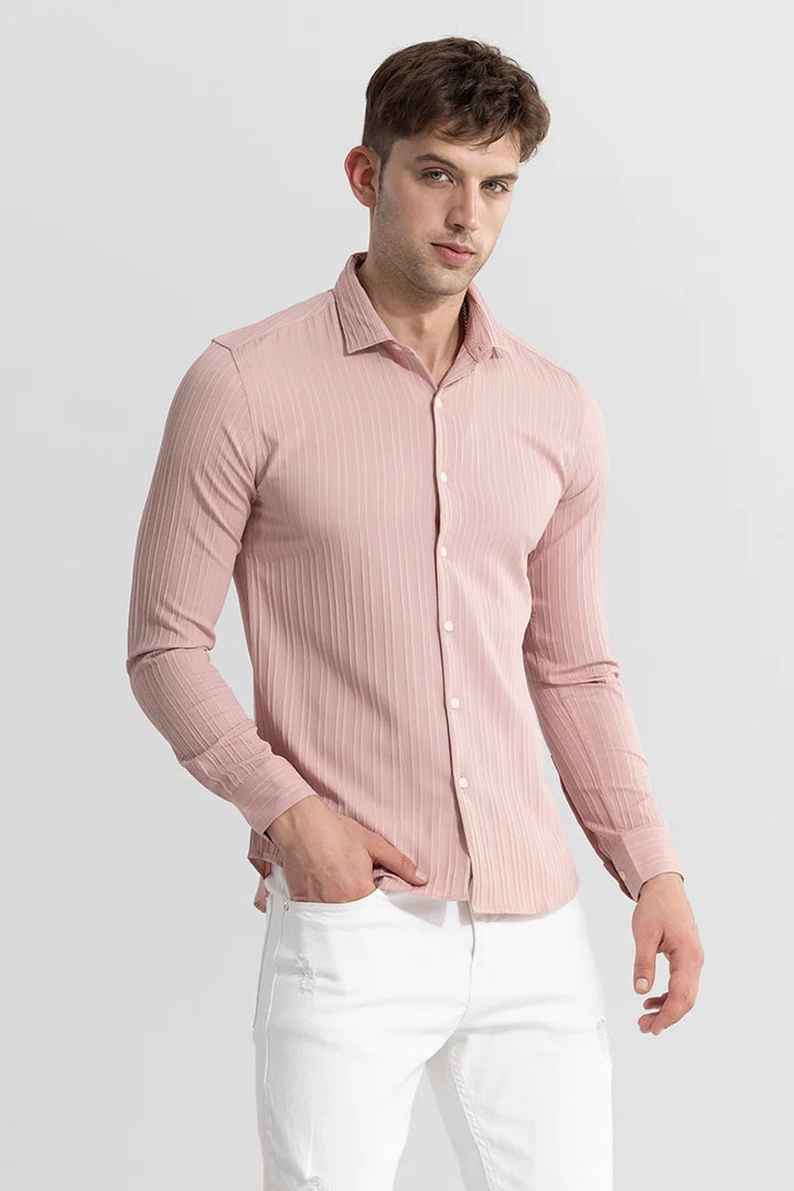 Clasp Striped Pink Shirt