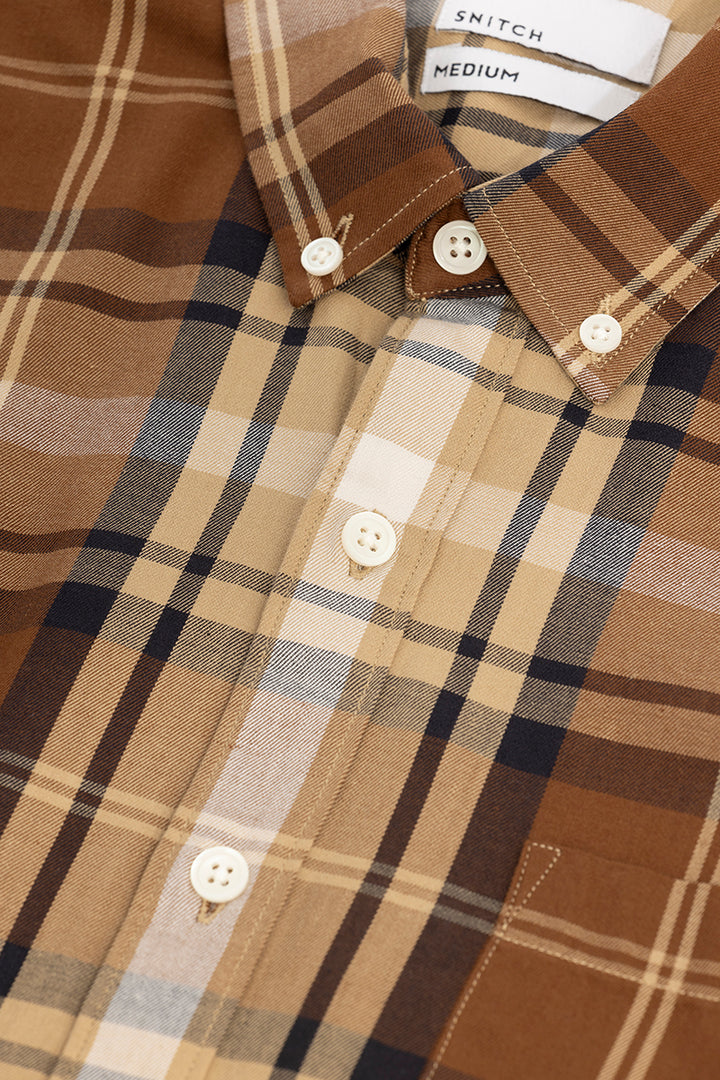 Versatility Check Brown Shirt