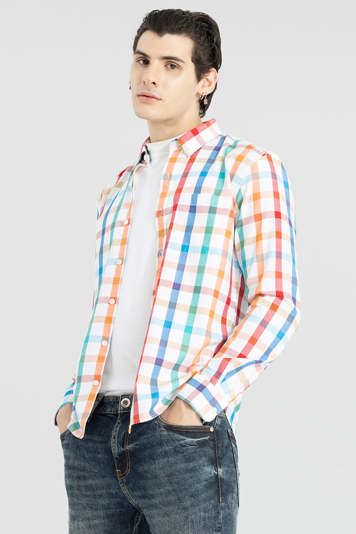 Gridlock Check White Shirt