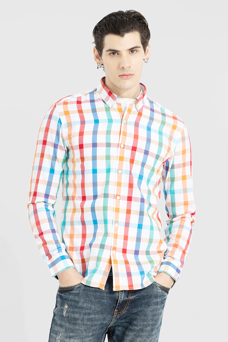 Gridlock Check White Shirt