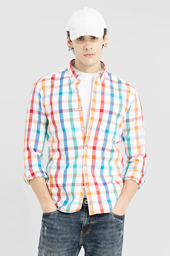 Gridlock Check White Shirt