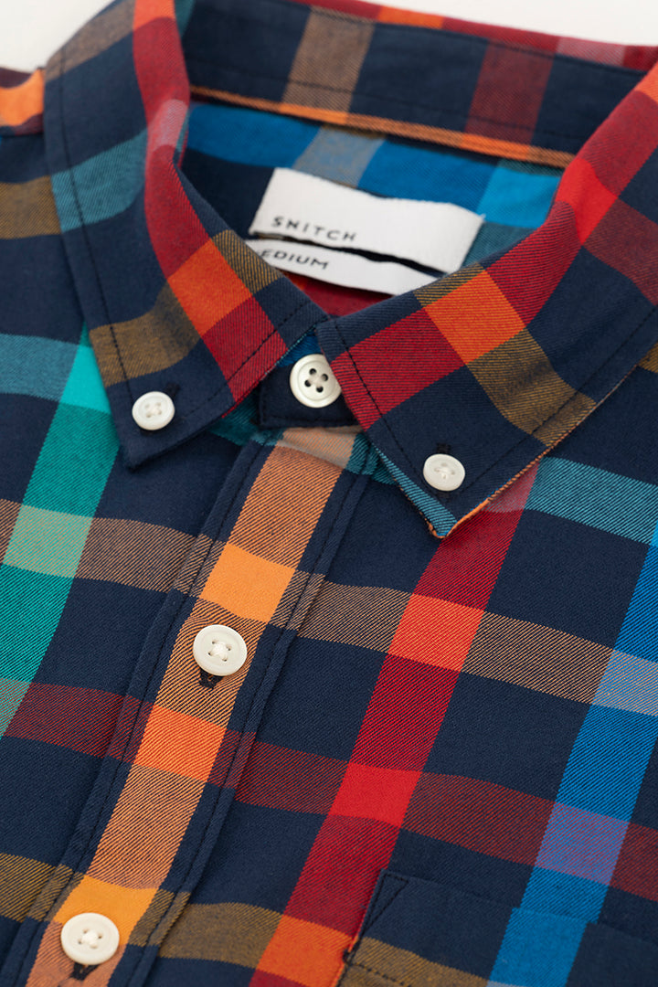 Gridlock Check Blue Shirt