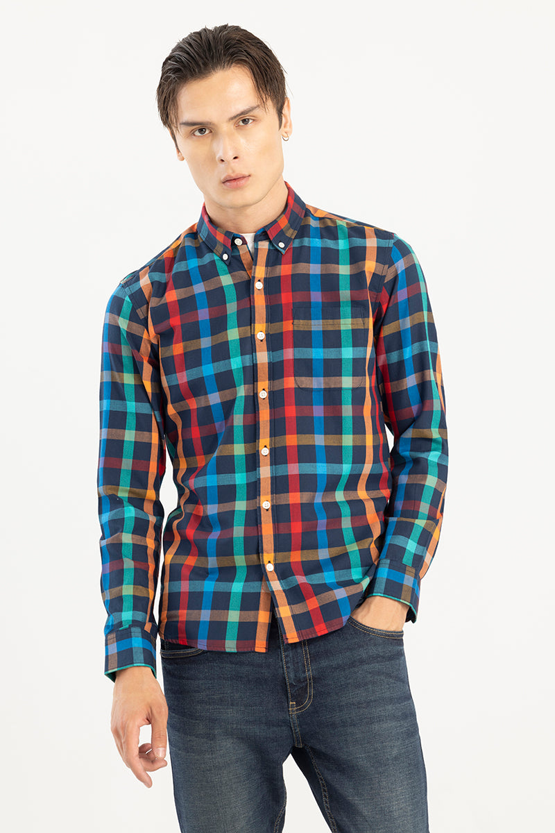 Gridlock Check Blue Shirt