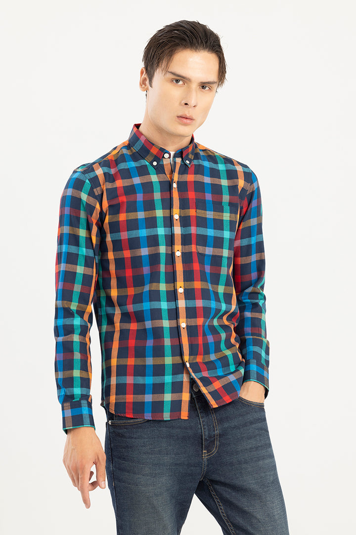 Gridlock Check Blue Shirt