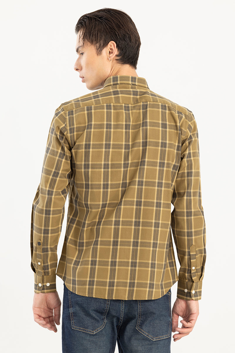 Spacious Check Ochre Yellow Shirt