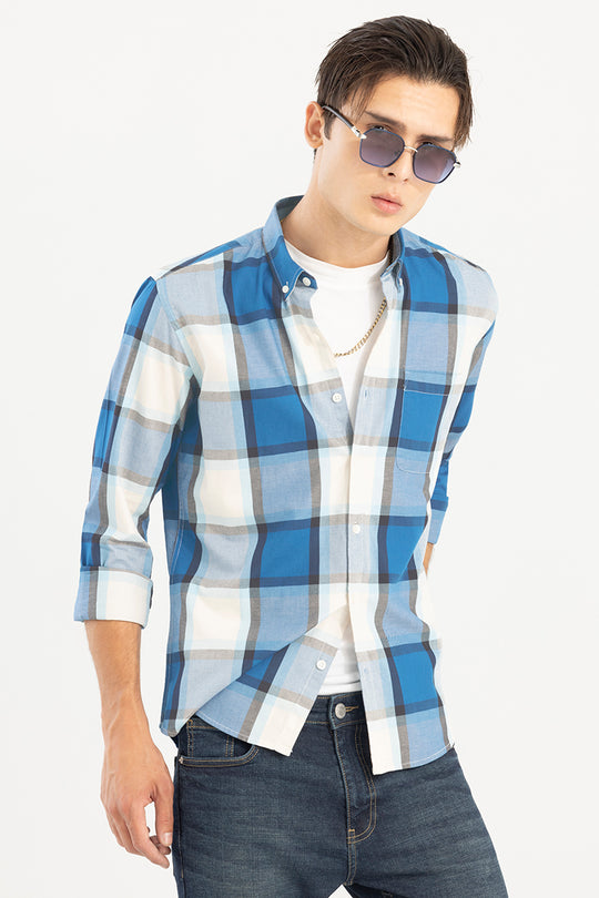 Buy Men's Broadline Check Blue Shirt Online | SNITCH