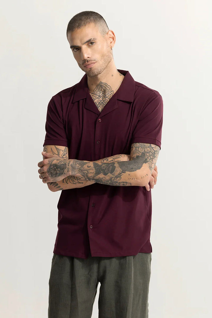 Buy Men's Jenzen Maroon Shirt Online | SNITCH