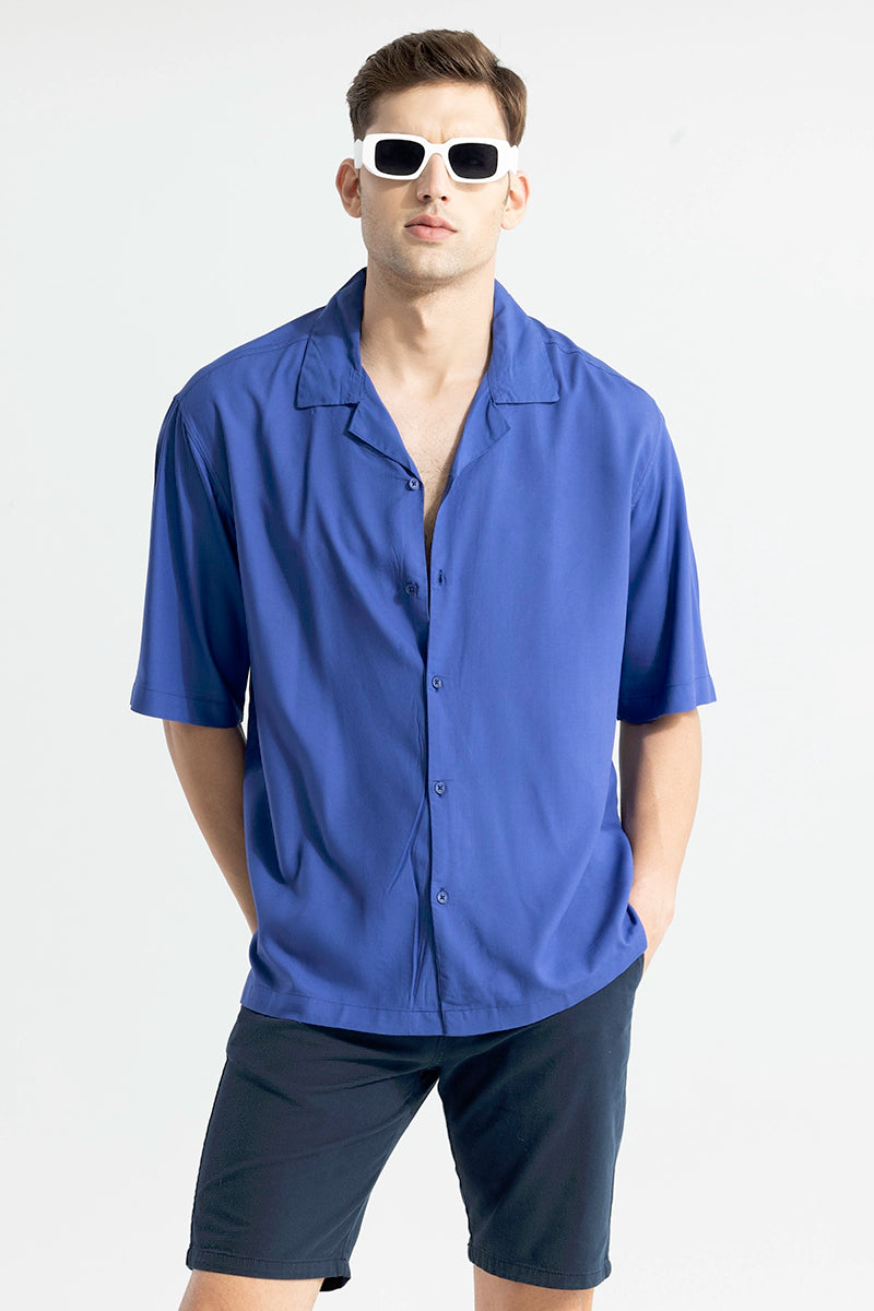 Mateo Blue Oversized Shirt