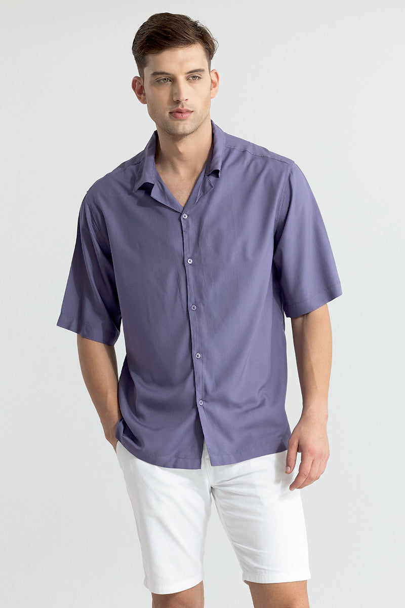 Buy Men's Mateo Purple Oversized Shirt Online | SNITCH