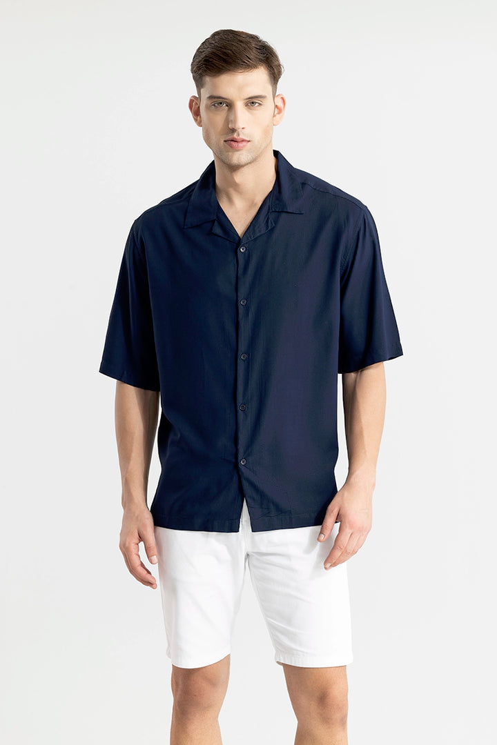 Buy Men's Mateo Dark Blue Oversized Shirt Online | SNITCH