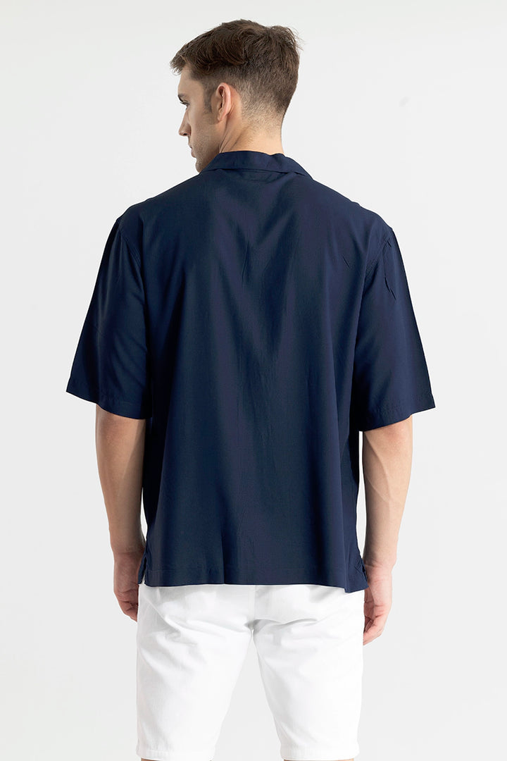 Mateo Dark Blue Oversized Shirt