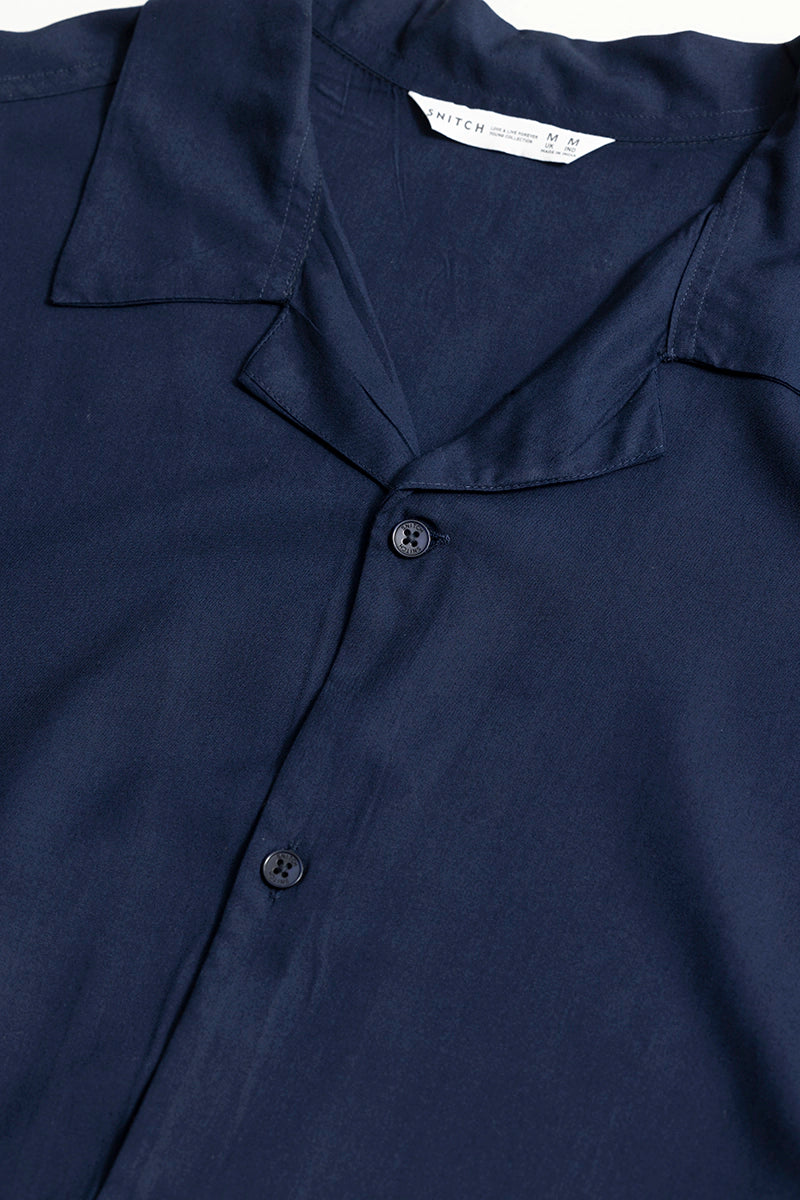 Mateo Dark Blue Oversized Shirt