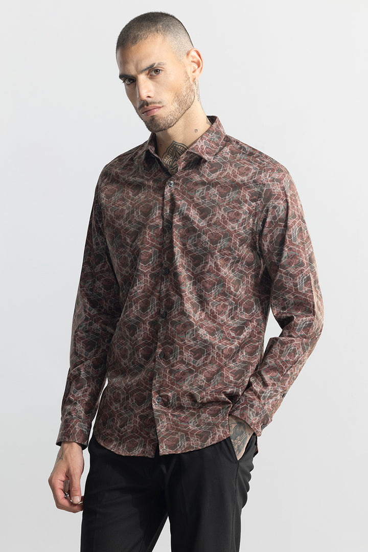 Abstracto Maroon Shirt