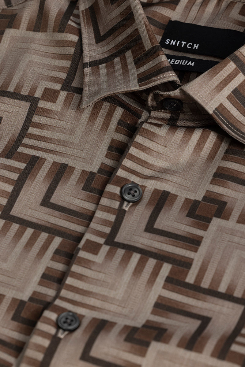 Edge Square Brown Shirt