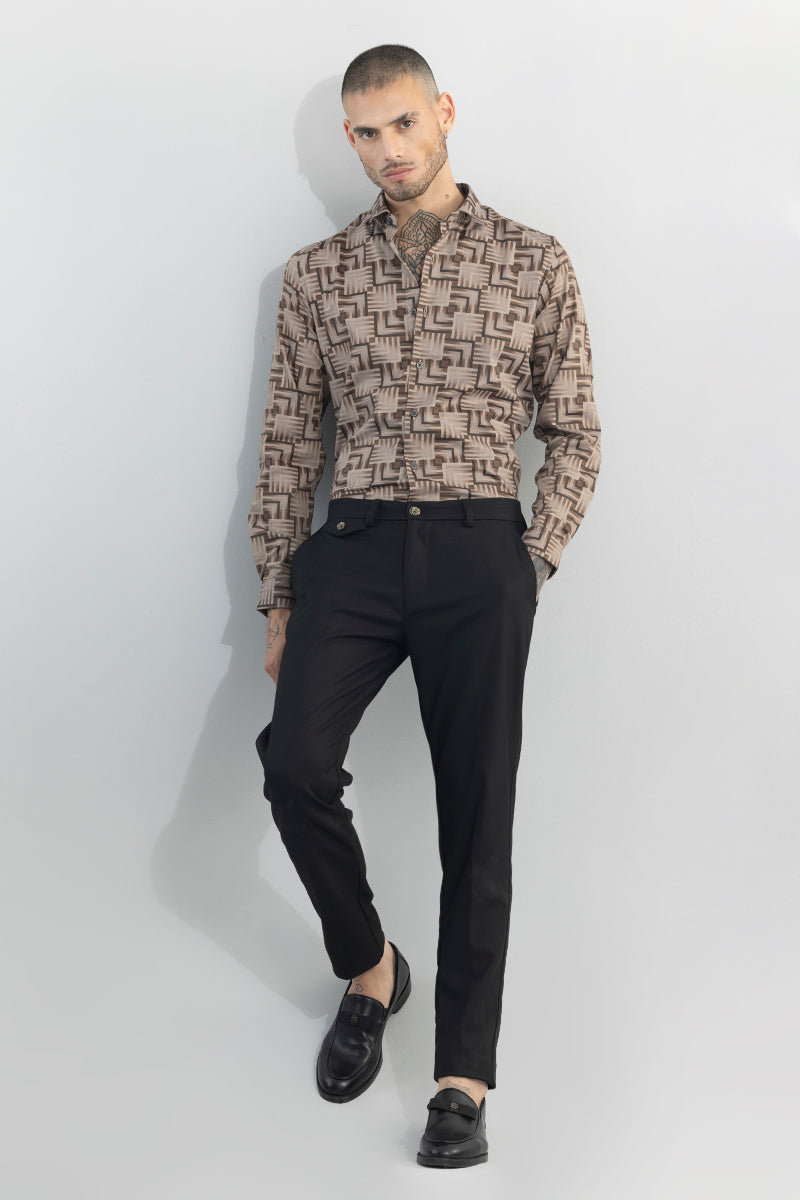 Edge Square Brown Shirt