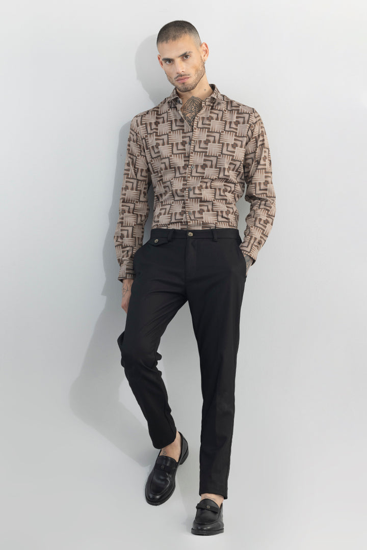 Edge Square Brown Shirt