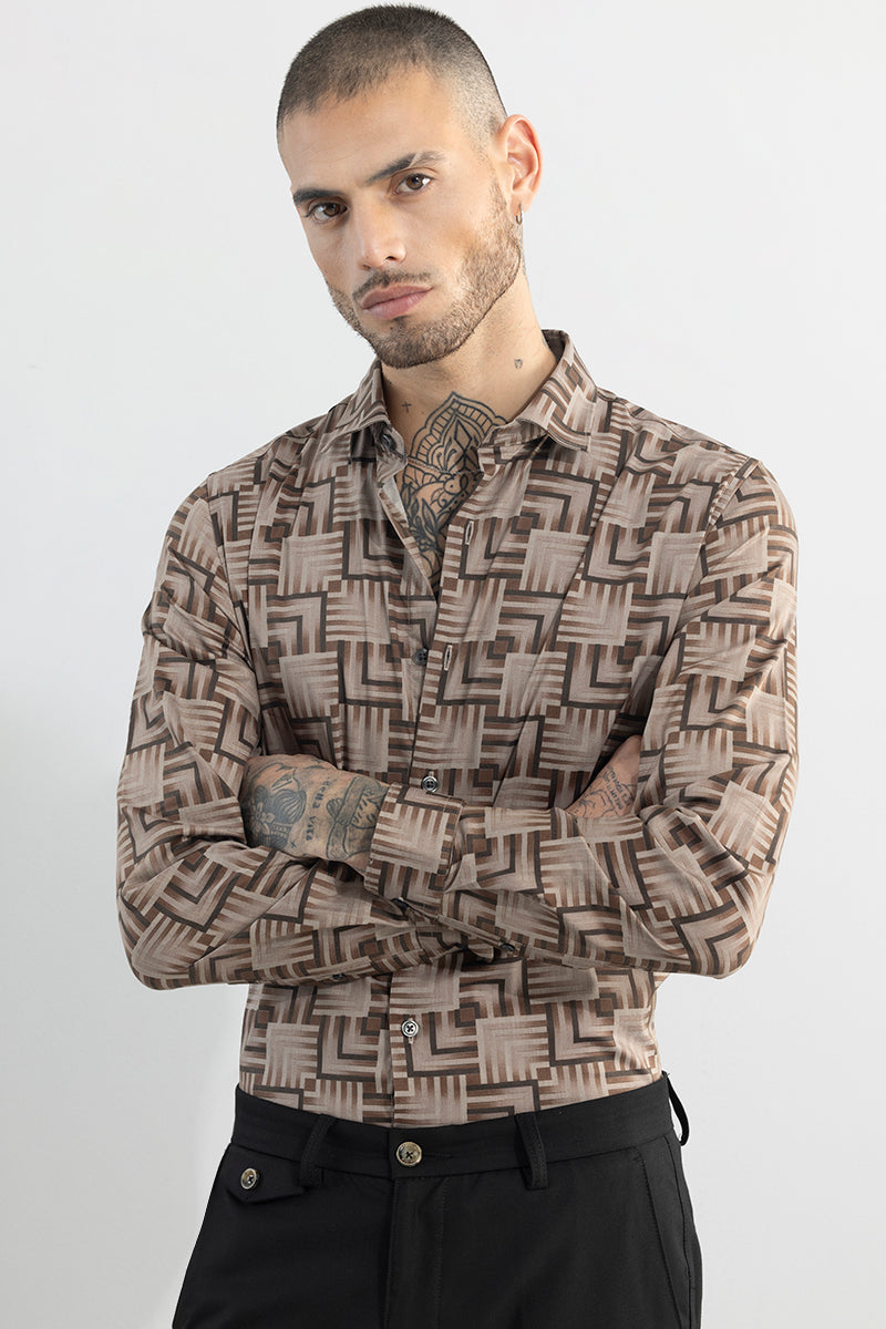 Edge Square Brown Shirt