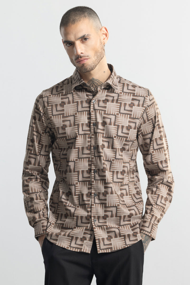 Edge Square Brown Shirt