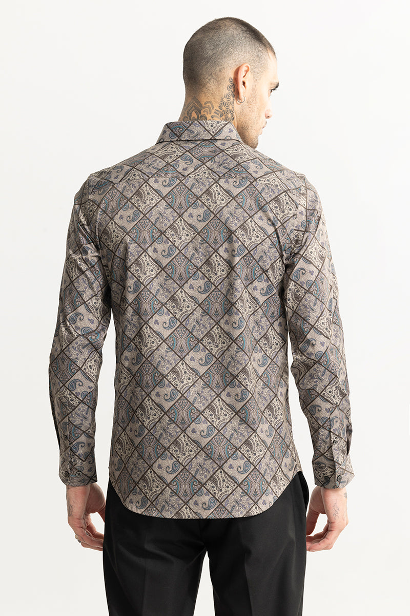 Ethnic Paisley Beige Shirt