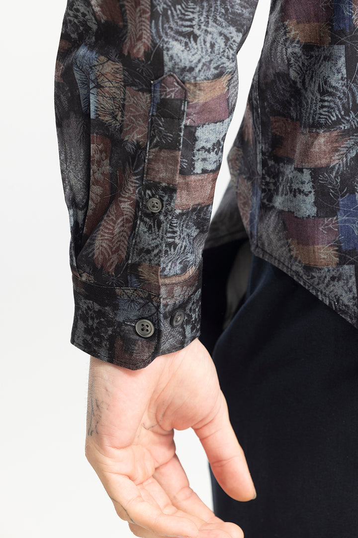 Profuso Multi Design Black Shirt