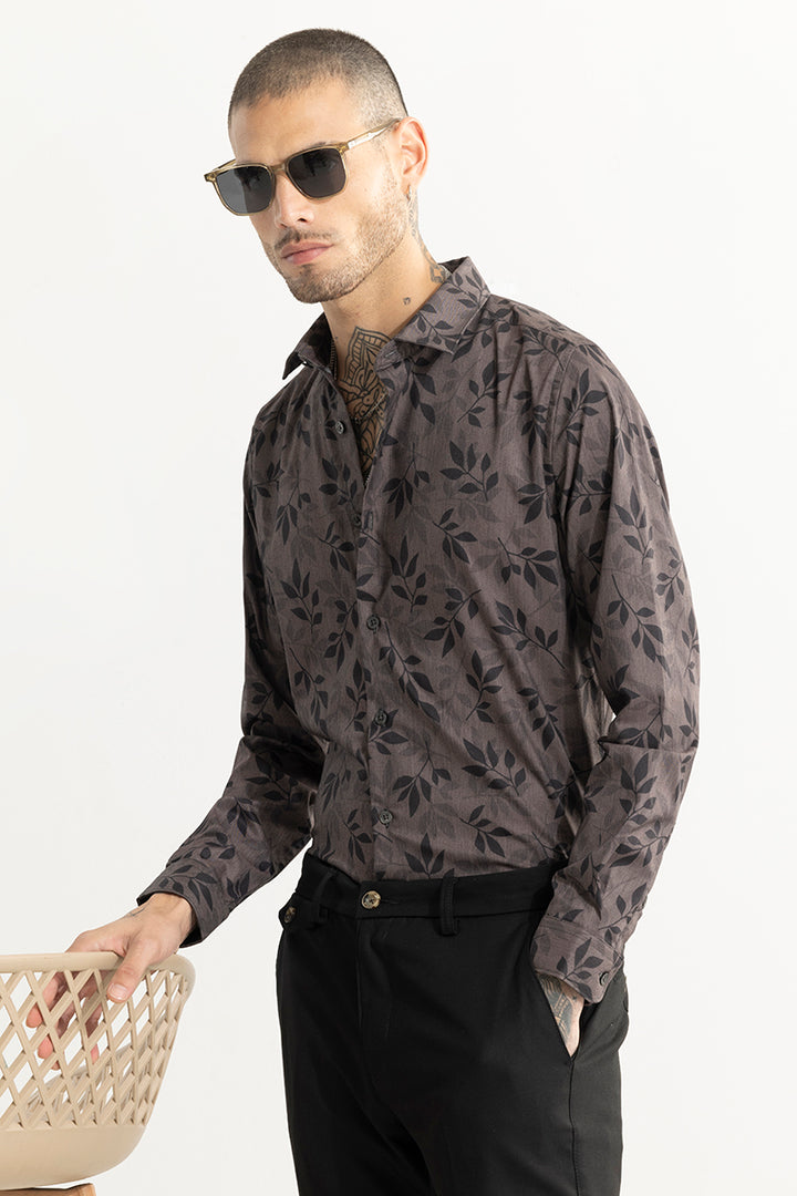 Eco Print Bronze Grey Shirt