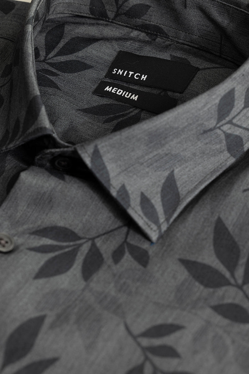 Eco Print Slate Grey Shirt