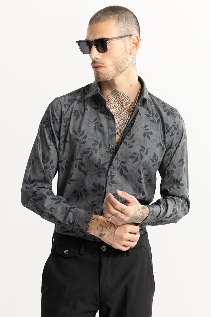 Eco Print Slate Grey Shirt