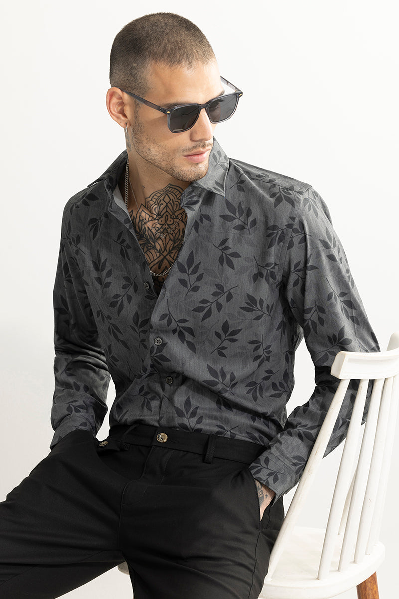 Eco Print Slate Grey Shirt