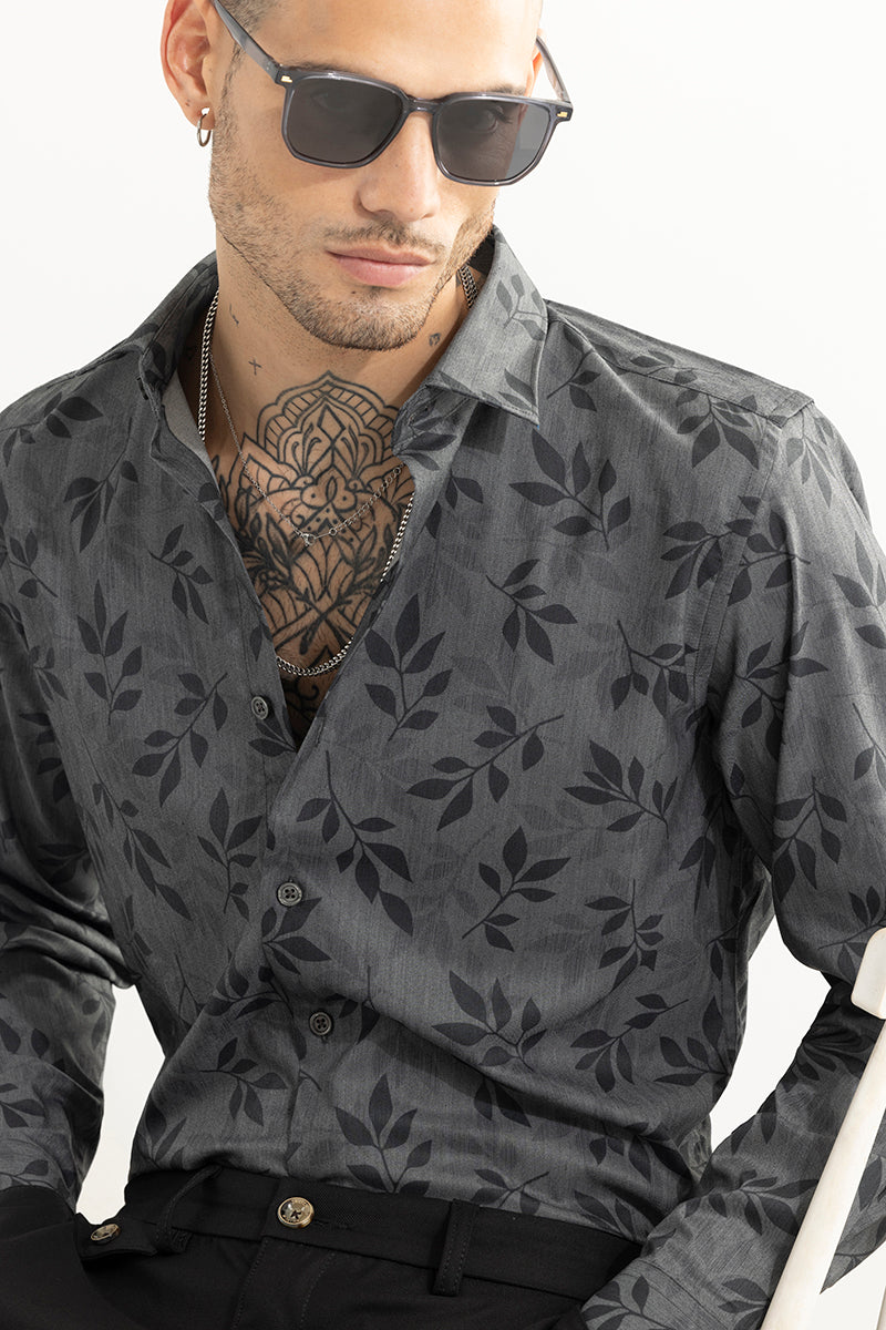 Eco Print Slate Grey Shirt