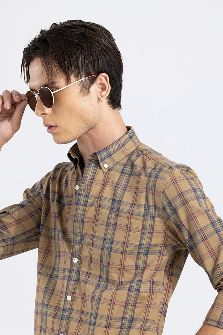 Widespread Check Beige Shirt